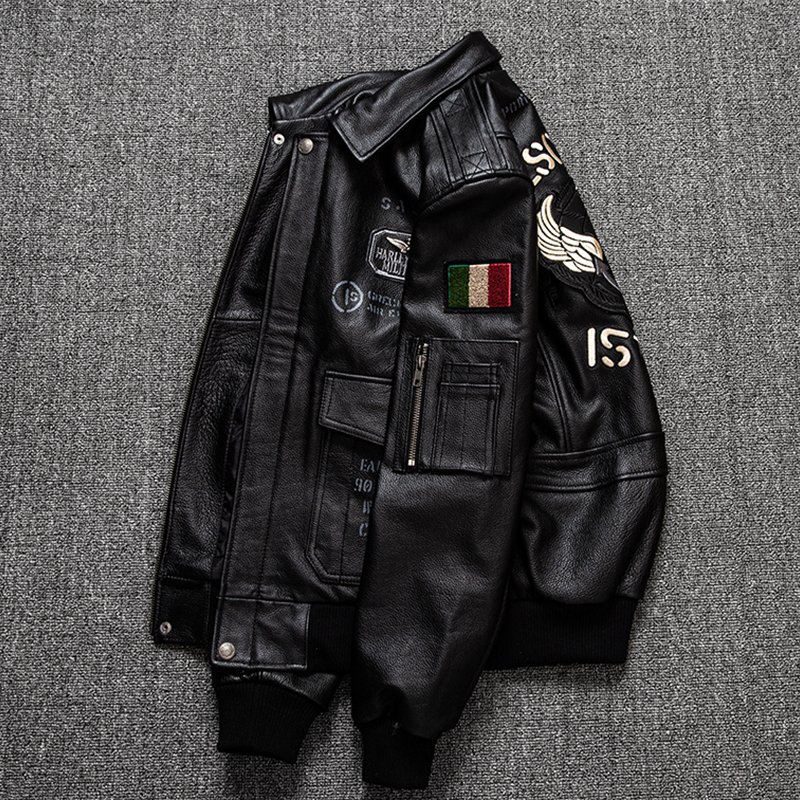 Hot Sales Good Quality Factory Made Men'S Fur One Men Jacket One Leather Jacket