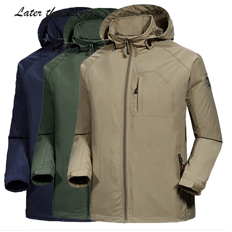 Techwear Quick Dry Men's Hiking Jacket Water Repellent Zip Up Outdoor Windbreaker Sport Trekking Jackets chaquetas para hombre