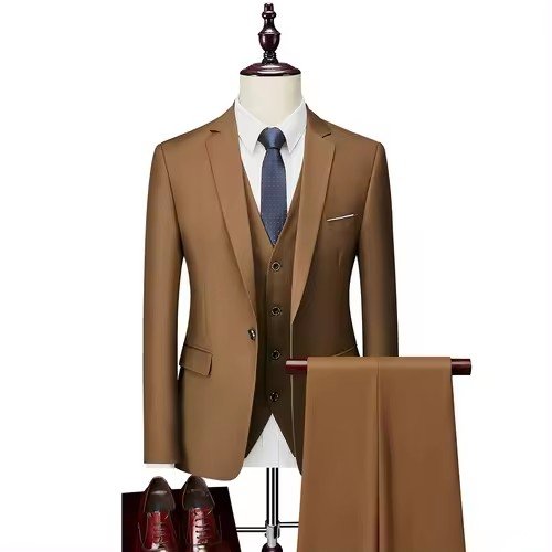 Yellow XS-3XL (Jackets+Vest+Pants)casual Men's High Quality Business Blazers/best wedding Groom's three-piece suit Tuxedo