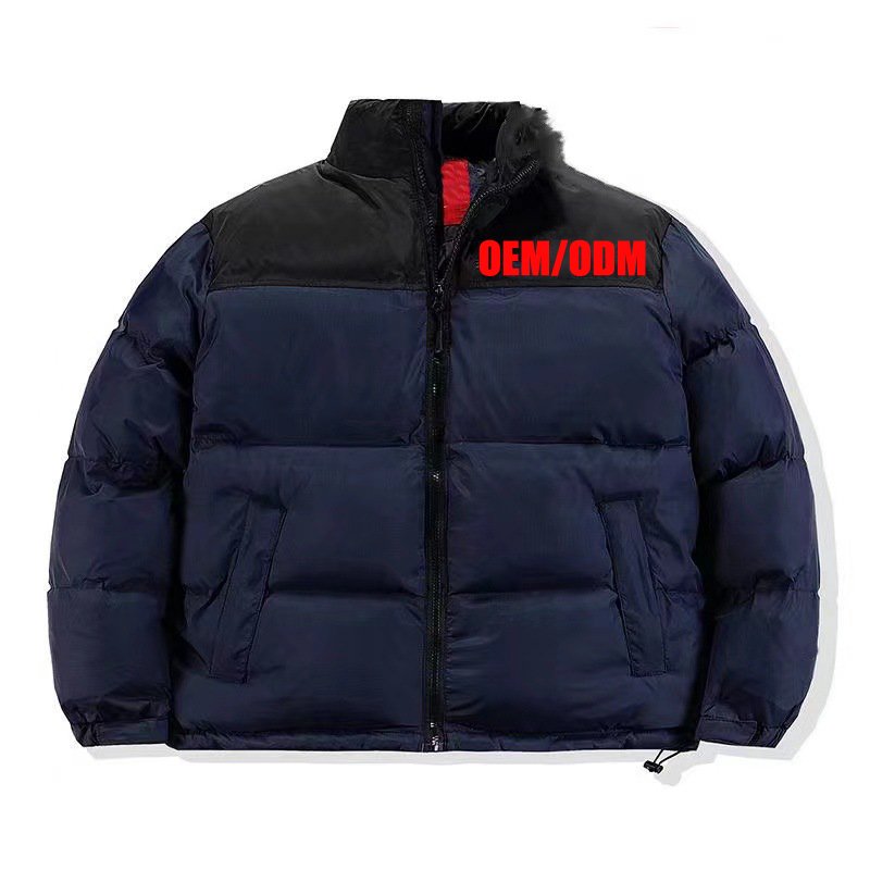 Custom Men's Luxury Parka down Jacket Winter Padded Goose Feather Warm Plus Size Zipper Closure Canvas Fabric Custom Logo Print