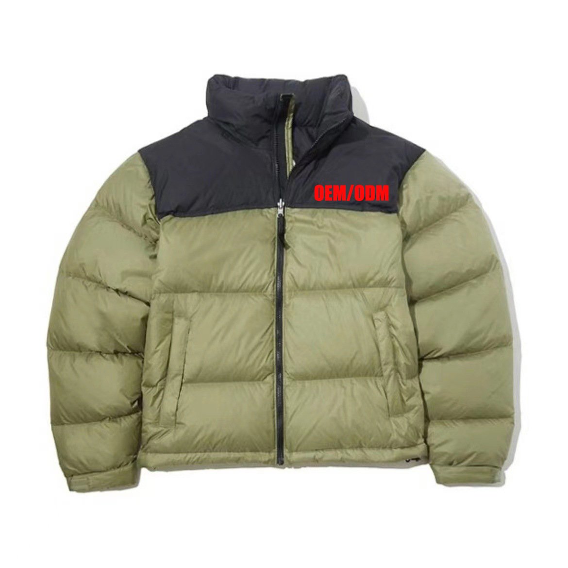 Custom Men's Luxury Parka down Jacket Winter Padded Goose Feather Warm Plus Size Zipper Closure Canvas Fabric Custom Logo Print