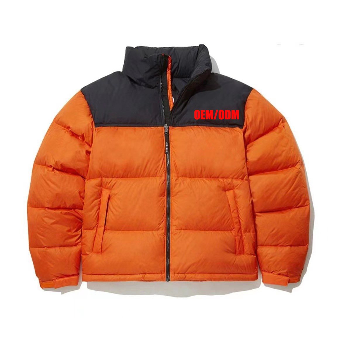 Custom Men's Luxury Parka down Jacket Winter Padded Goose Feather Warm Plus Size Zipper Closure Canvas Fabric Custom Logo Print