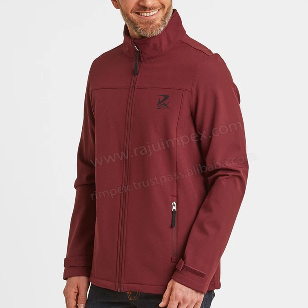 Hot Sale New Arrival Men's Softshell Jacket Custom Design Logo Breathable Wool Canvas Fabric Stand Collar Active Style Winter