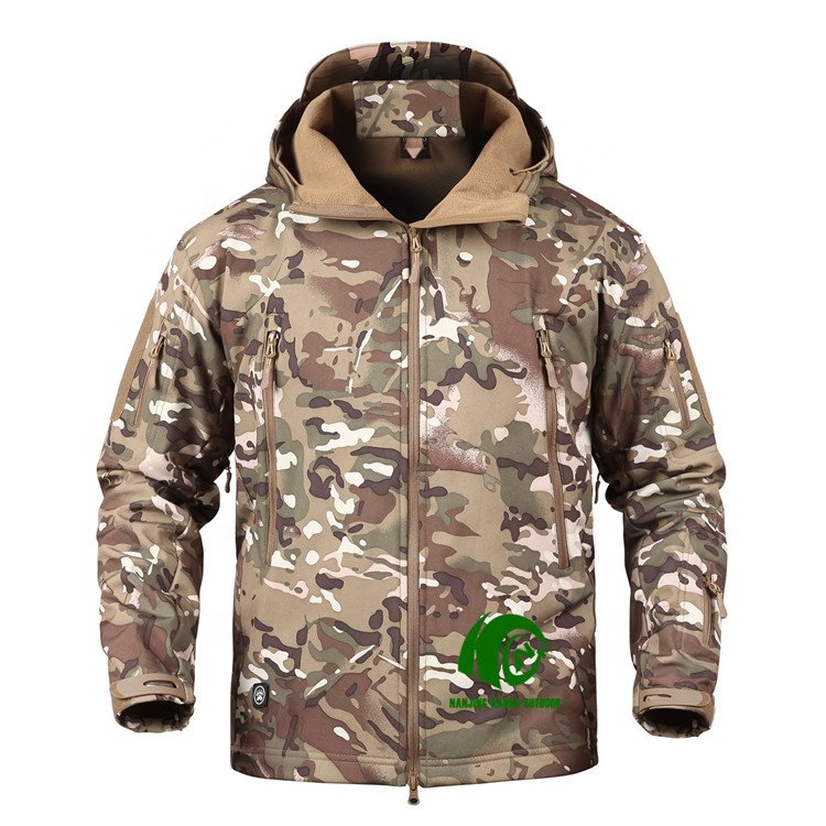 KANGO Factory Softshell Jacket Camouflage Men Custom Softshell Jacket Print Thick High Quality Outdoor Winter Polyester