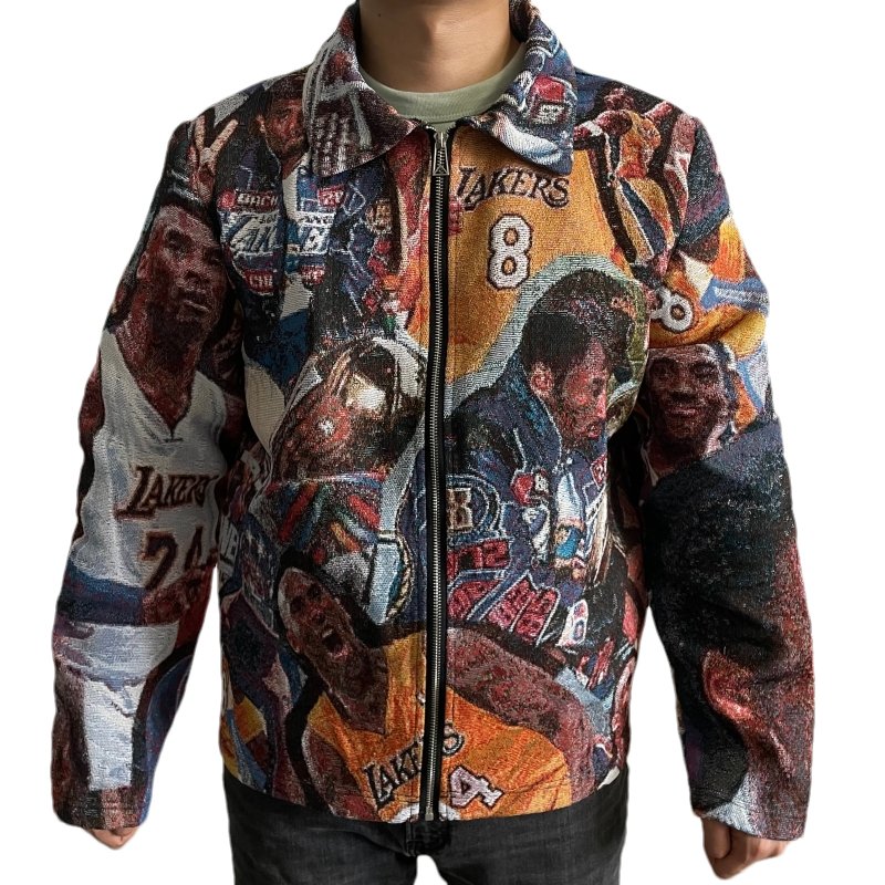 Customized tapestry Jacket man plus size men's jackets tapestry coats jacquard sweater zipper Jacket