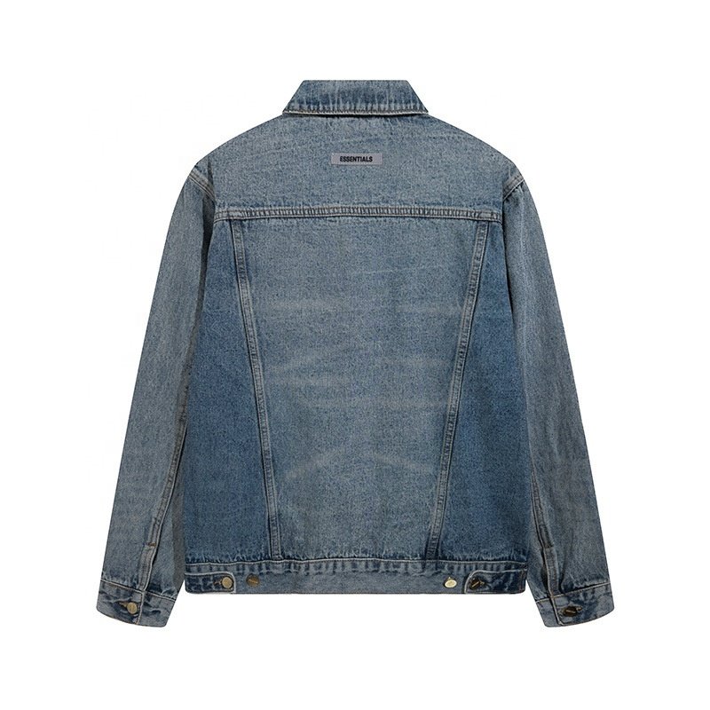 Custom Vintage Wholesale Jean Jacket For MenWinter Washed Casual Denim Plus Size Men's Jackets
