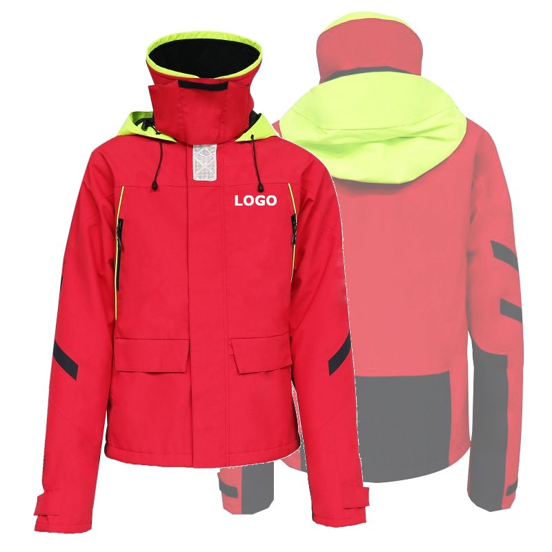 Sailing Jacket Waterproof Sailing Top Coat Hooded Rain Jacket Windproof Fleece Filling Lining Men's Jackets