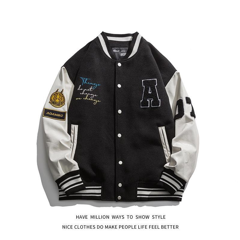New Design fashion Loose Varsity Jackets Chenille Patches Letterman College Bomber Baseball men's Jackets