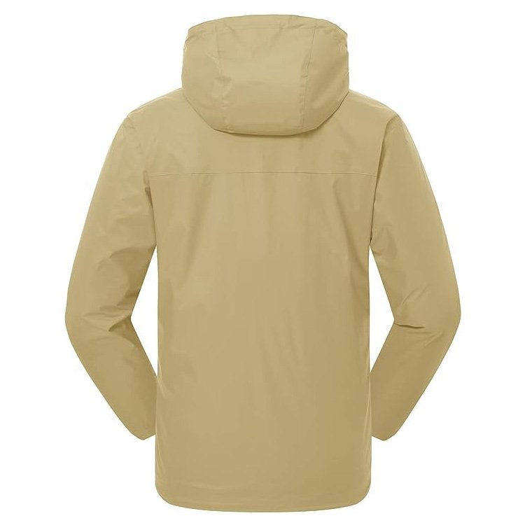 Men's Rain Jacket Waterproof Breathable Trench Coat Light Outdoor Hiking jacket Hooded Raincoat