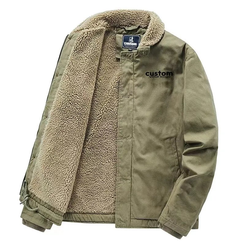 Wholesale Custom Men'S Jackets Lamb Wool Casual Coats Plus Size Men'S Jackets New Design Winter Warm Outwear Man Jacket Winter