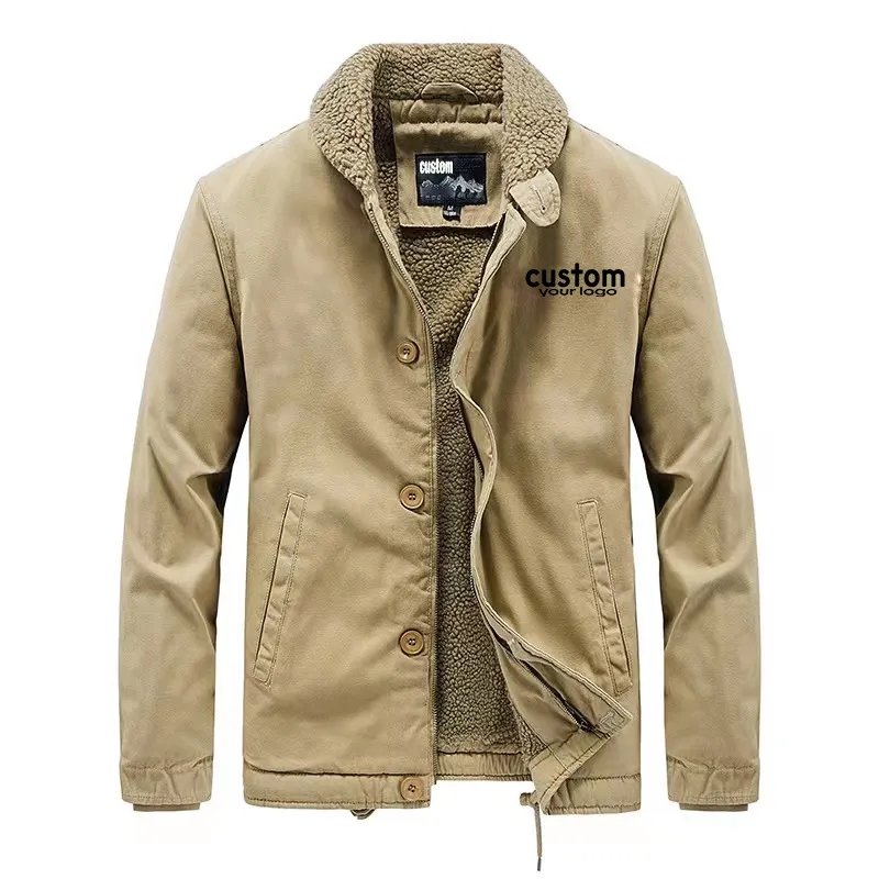 Wholesale Custom Men'S Jackets Lamb Wool Casual Coats Plus Size Men'S Jackets New Design Winter Warm Outwear Man Jacket Winter