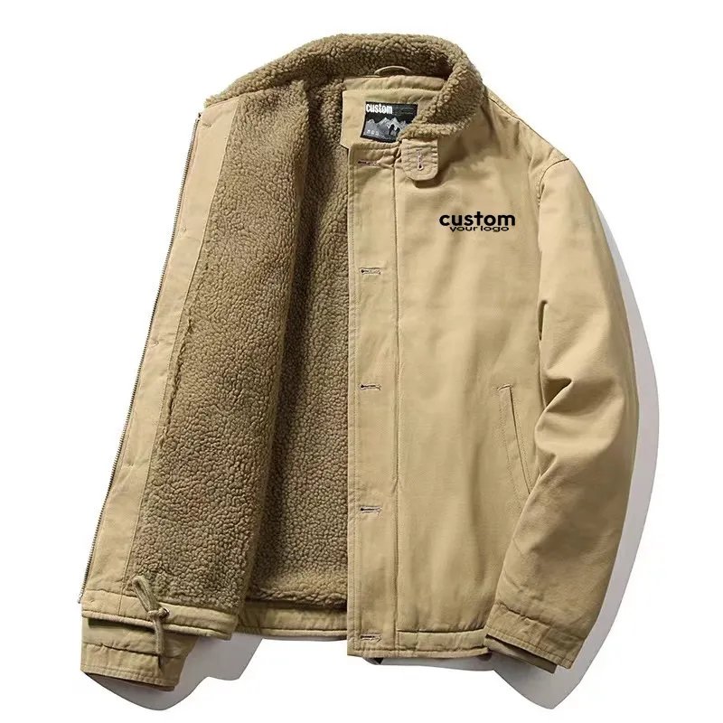 Wholesale Custom Men'S Jackets Lamb Wool Casual Coats Plus Size Men'S Jackets New Design Winter Warm Outwear Man Jacket Winter