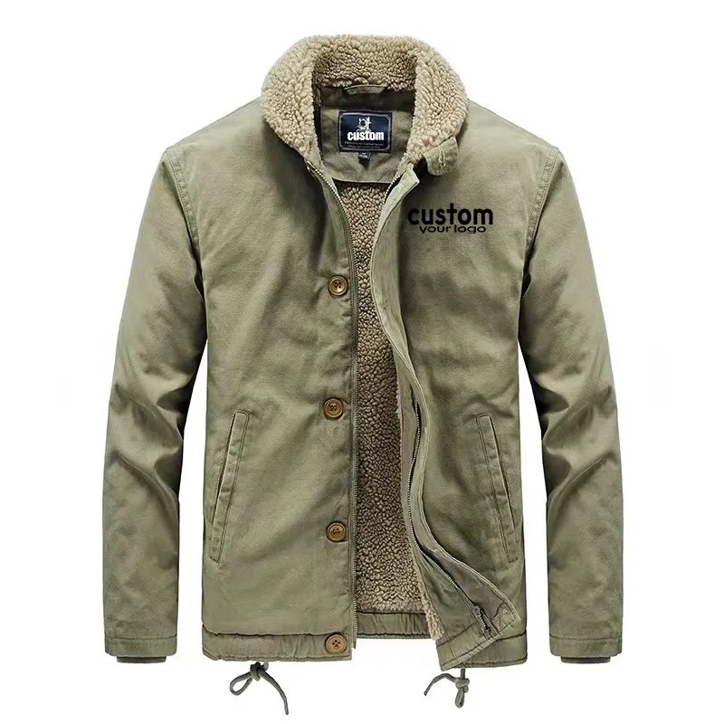 Wholesale Custom Men'S Jackets Lamb Wool Casual Coats Plus Size Men'S Jackets New Design Winter Warm Outwear Man Jacket Winter