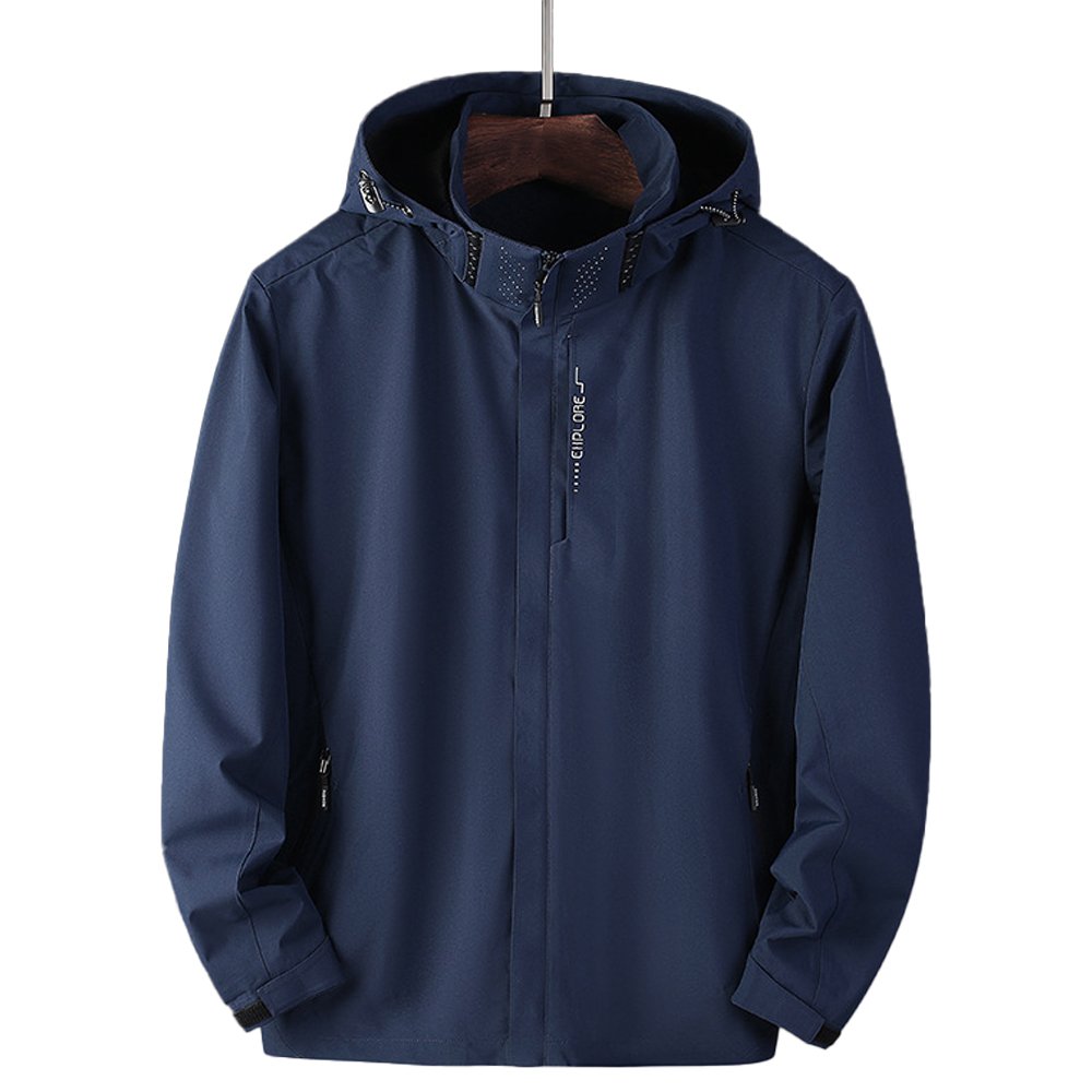 printed men's jackets hooded zip up windbreaker sports outdoor casual waterproof quick dry mens clothing coat wholesale