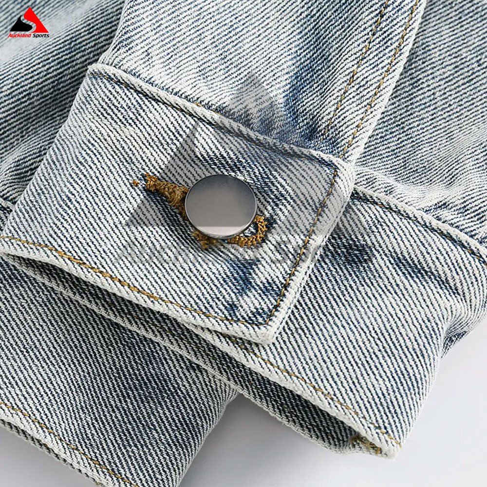 Customized Men Denim Jackets Premium Quality Wholesale Hip Hop Vintage Solid Color Jean Jacket Custom Street wear Denim Jacket