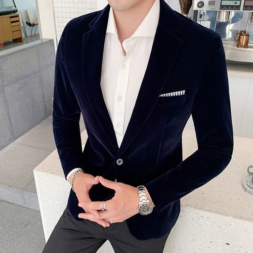 minthsonBurgundy Velvet Blazer Men Fashion Casual Blazer Men Wedding Groom Singer Costume Slim Blazer Formal Evening Dress M-5XL