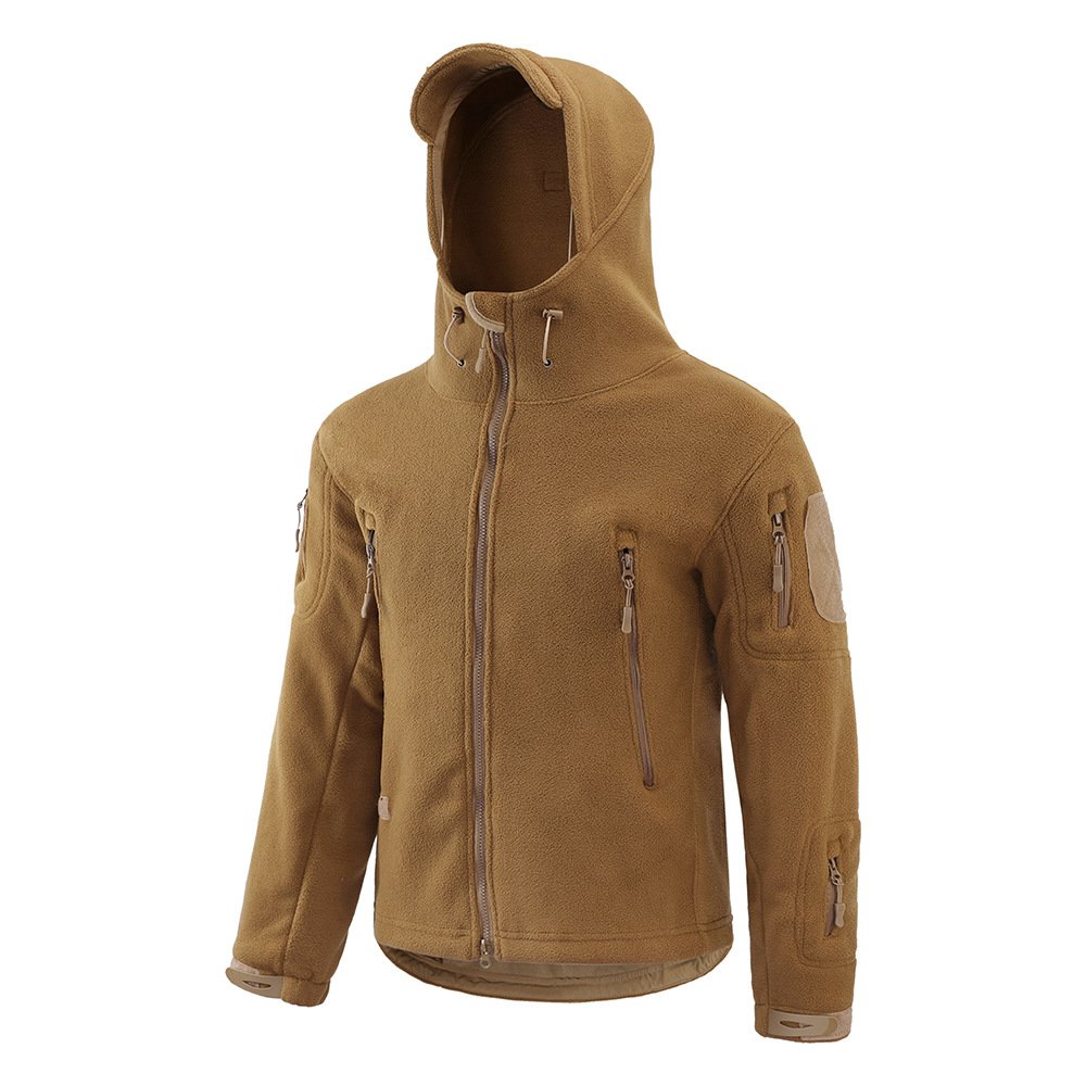 Jinfei Sports Camping Tactical Fleece Jacket Outdoor Hunting Combat Warm Camo Coat