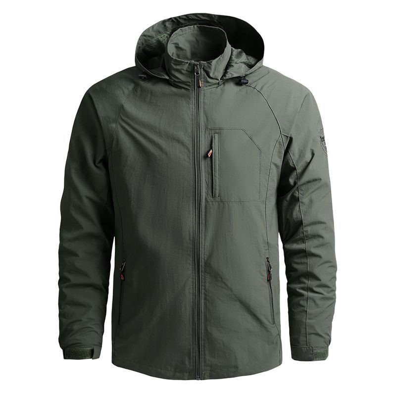 Custom Logo Blank Outdoor Sport Hunting Windbreaker Zip Up Jackets Polyester Nylon Plus Size Men's Soft Shell Jacket