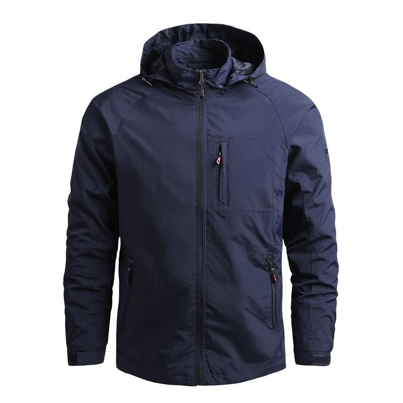 Custom Logo Blank Outdoor Sport Hunting Windbreaker Zip Up Jackets Polyester Nylon Plus Size Men's Soft Shell Jacket