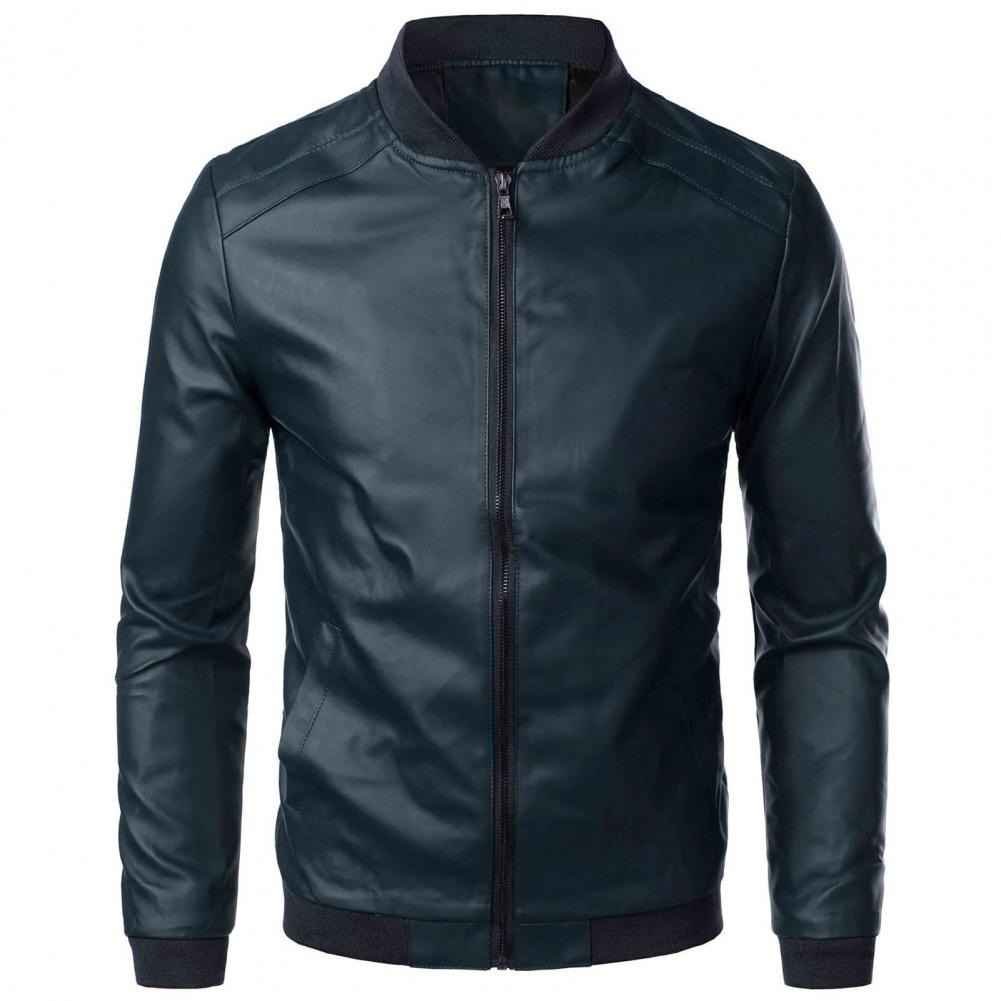 OEM Trendy Slim Jackets For Men Fashion Genuine Leather Outdoor Men's Jackets Leather Custom Logo Men Moto Bike Fur Coat Leather