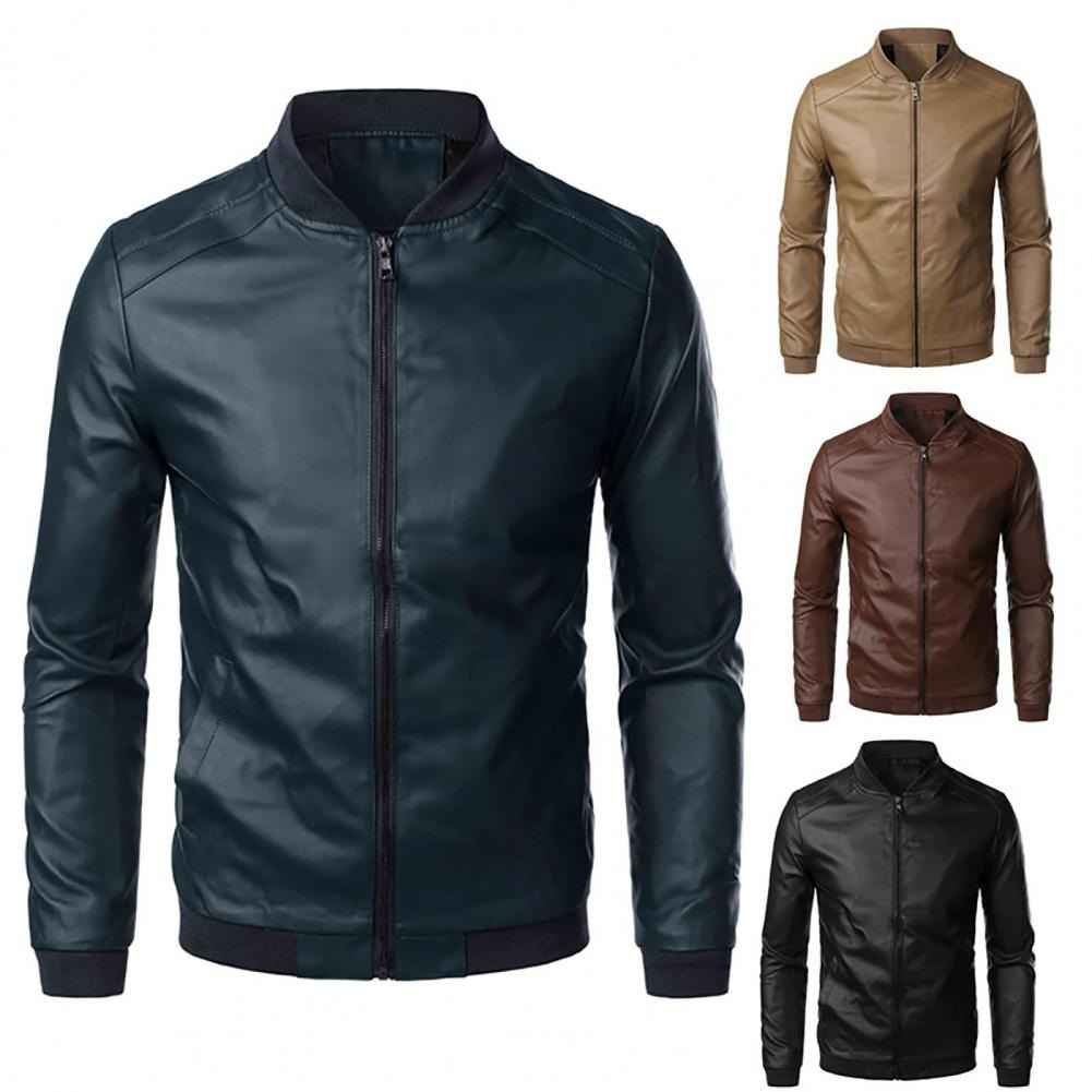 OEM Trendy Slim Jackets For Men Fashion Genuine Leather Outdoor Men's Jackets Leather Custom Logo Men Moto Bike Fur Coat Leather