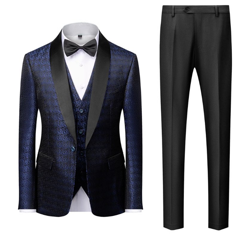 High Quality Tuxedo Men's Simple, Elegant, and Fashionable Gentlemen's Set, Slim Fitting Three Piece Set