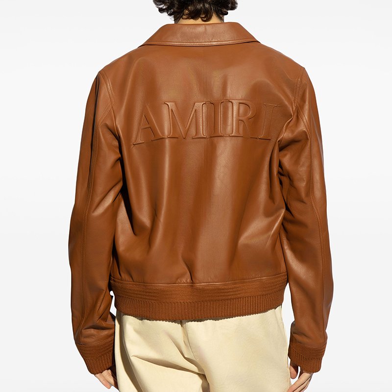 NAFA 2024 OEM High Quality Men's Genuine Leather Bomber Jacket Spring Autumn