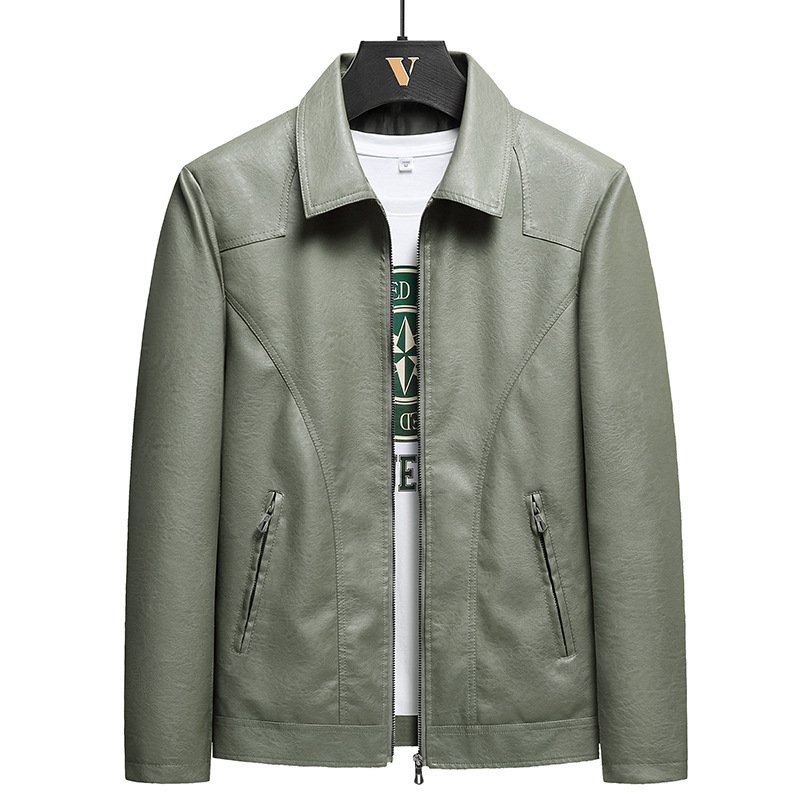 ANSZKTN Fall 2022 New Men's Leather Jacket Lapels Atmospheric Men's PU Wash leather jacket Size Leather Jacket Men