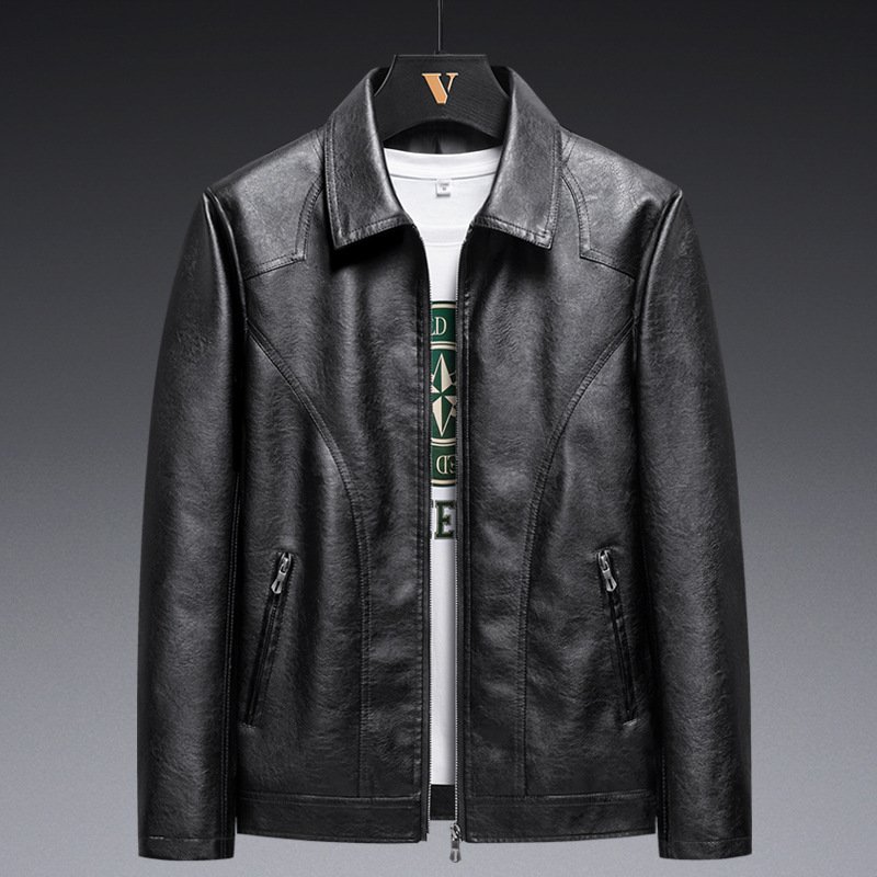 ANSZKTN Fall 2022 New Men's Leather Jacket Lapels Atmospheric Men's PU Wash leather jacket Size Leather Jacket Men