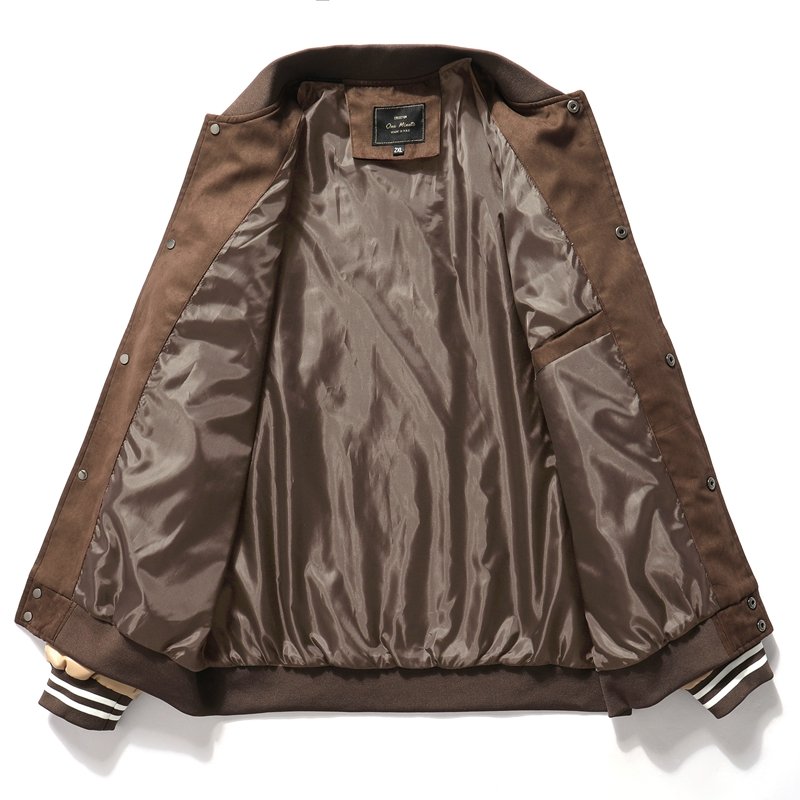 Wholesale Men's Fashion Trend Puffer Print Baseball Jacket Casual Varsity Baseball College Bomber Jacket For Men