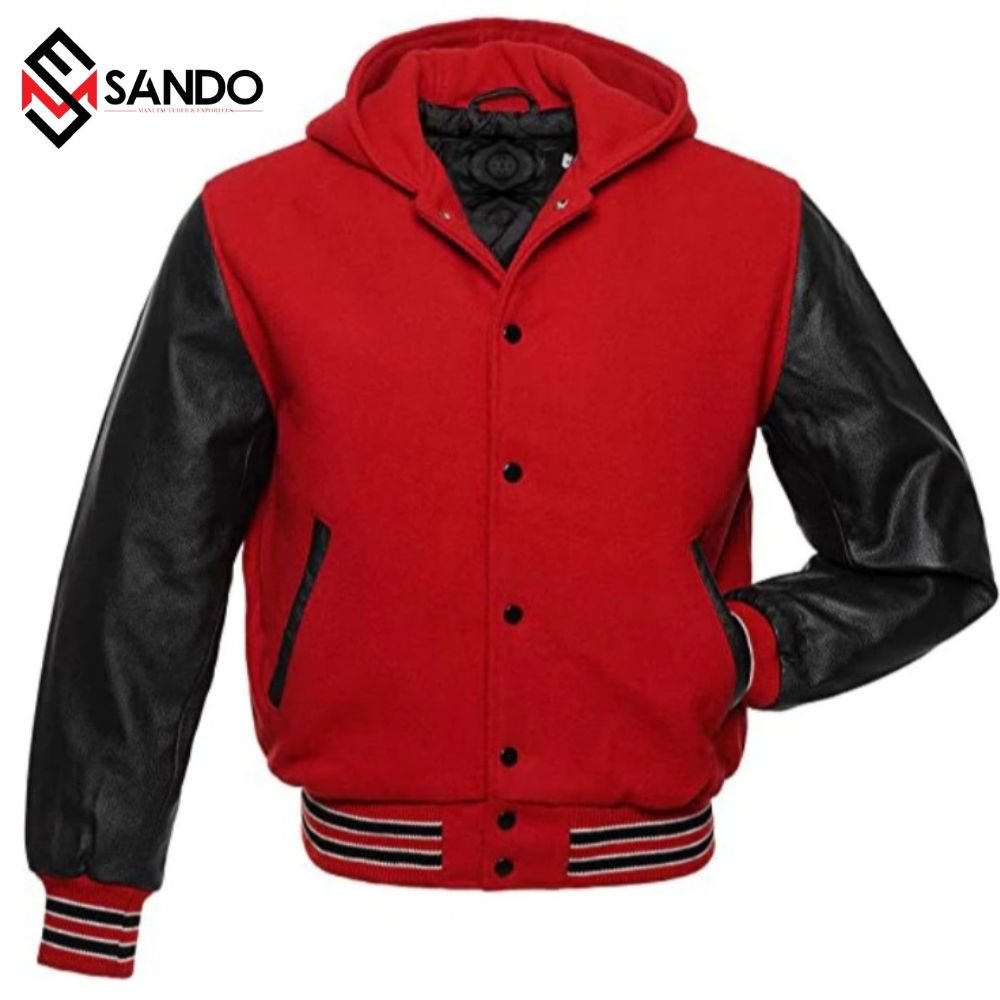 wholesale Custom Print Embroidered Varsity Jackets Custom Men Baseball Jacket Wholesale Letterman jacket with leather sleeves