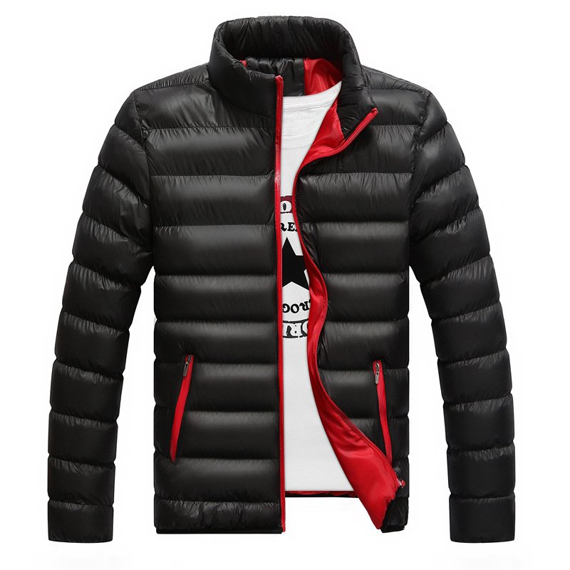 Best Selling Collar Thick Winter Coat Plus Size Men's Jackets with Pocket Zip Cotton-padded Jacket for Men