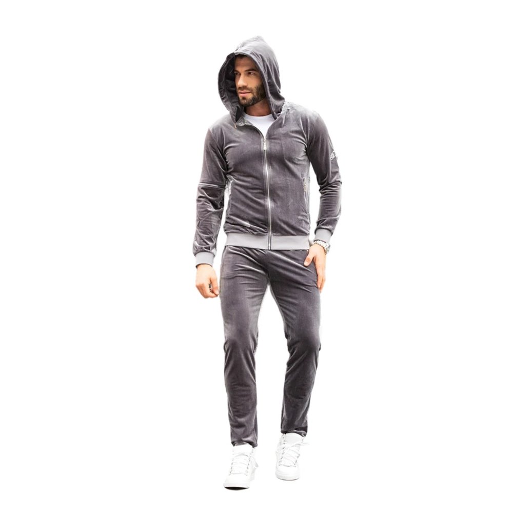 2024 Fall man clothing new boys jacket velvet vintage two piece set velour tracksuits whole sale 2022