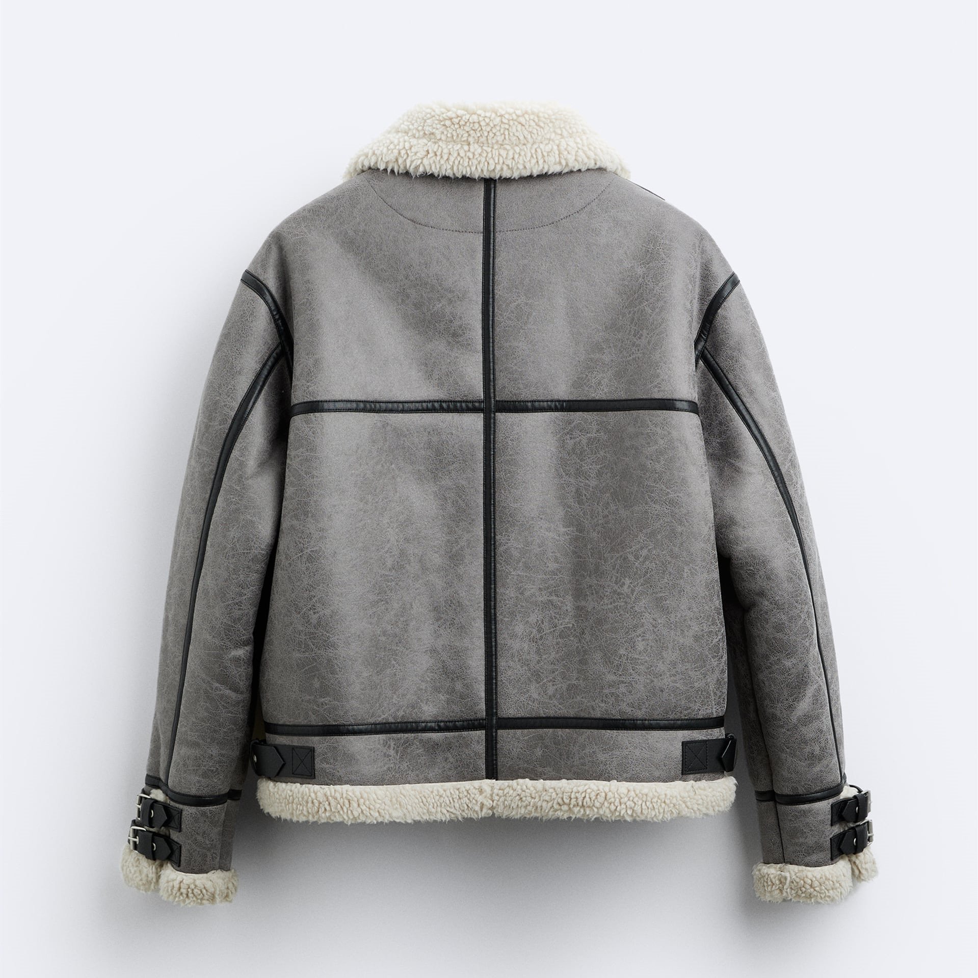 Reversible jacket With Lapel Suede Piping