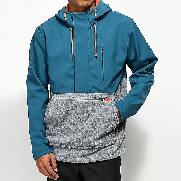 Latest Jacket Man Color Blocked Tech Fleece Hood Anorak Men's Jackets