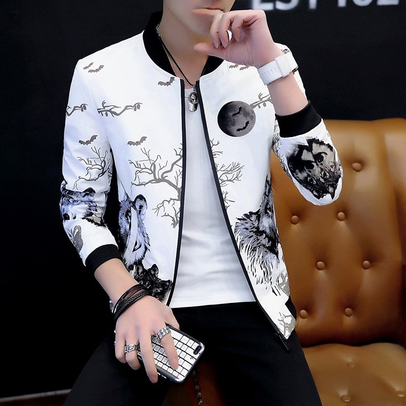 Men's Korean version of the trend of spring, autumn and winter new slim youth thin handsome jacket jacket