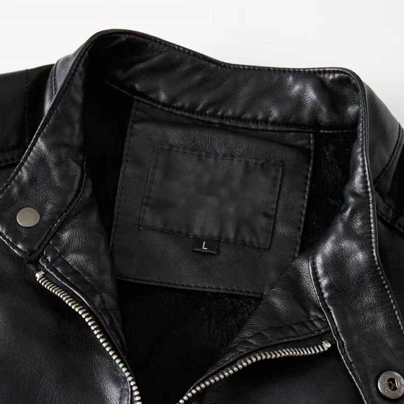 Sportswear Men's Clothing Jackets High Street Style Winter Zipper Leather Long Sleeve Solid Color Wholesale Price Man Jackets