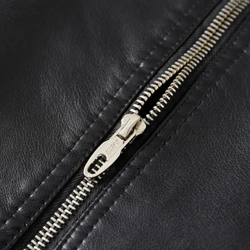 Sportswear Men's Clothing Jackets High Street Style Winter Zipper Leather Long Sleeve Solid Color Wholesale Price Man Jackets