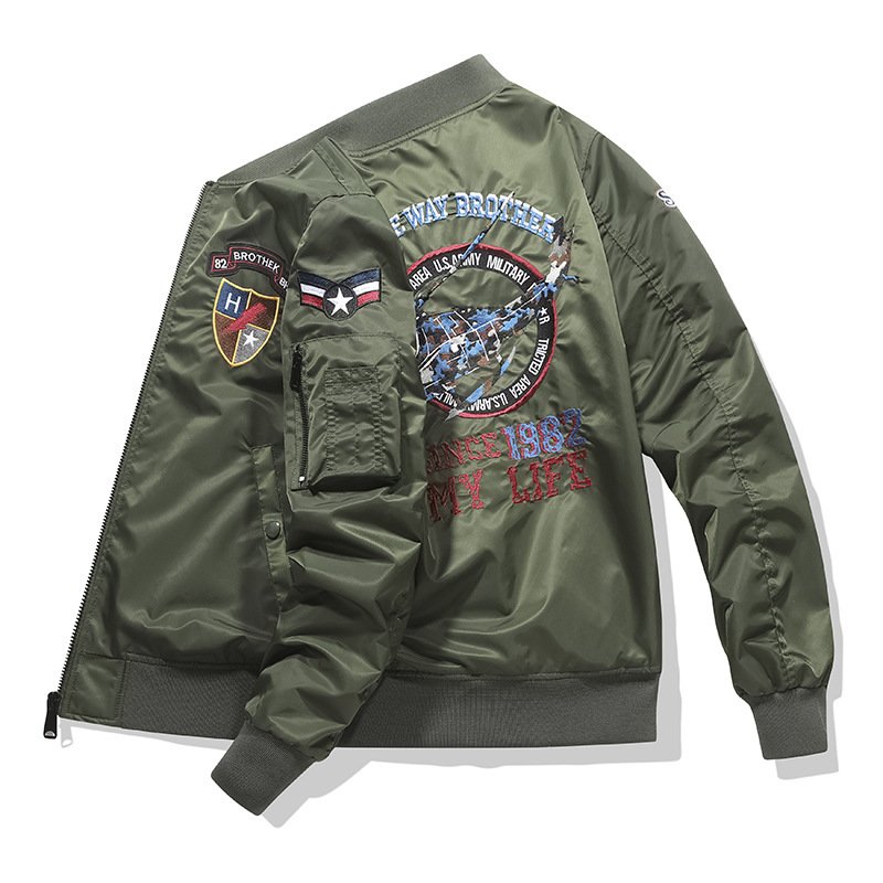men's jackets fashion man coat Pilot Winter Jacket Zipper Canvas Embroidered Baseball Suit Oversized Motorcycle men's coats