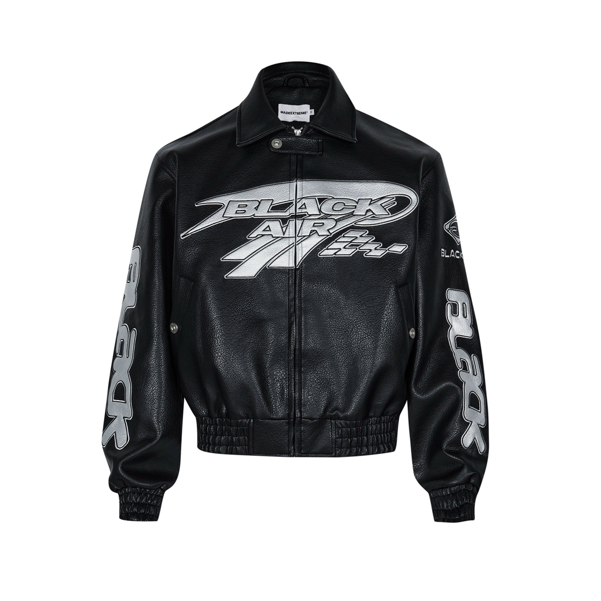 OEM & ODM Custom Logo Men's PU Leather Jacket Street Embroidery Style Fall Fashion Hip Hop Loose Motorcycle Jacket