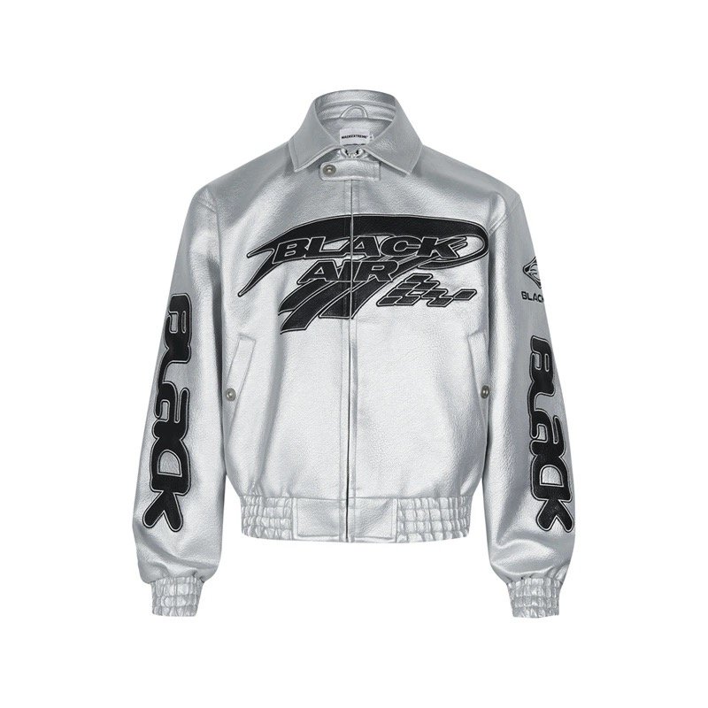 OEM & ODM Custom Logo Men's PU Leather Jacket Street Embroidery Style Fall Fashion Hip Hop Loose Motorcycle Jacket
