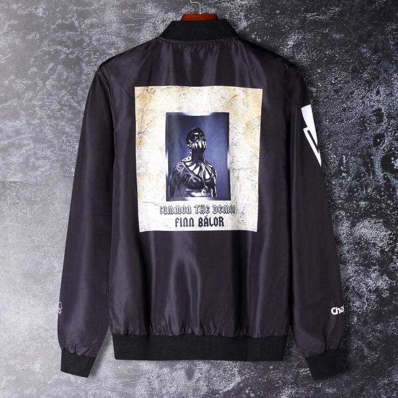 Custom digital printed jacket men's Korean version of the trend coat loose wear standing collar baseball uniform