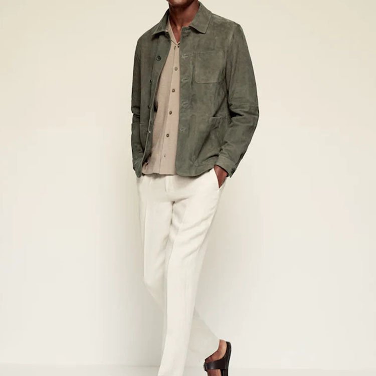 European American Spring Autumn Men's Multicolor Belt Pocket Suede Lapel Button Casual Long-sleeved Shirt Jacket Coat