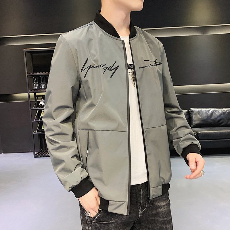 Men's Spring and Autumn Jacket Korean Edition Trendy Men's Baseball Jacket Spring New Men's Sports and Leisure Thin Jacket