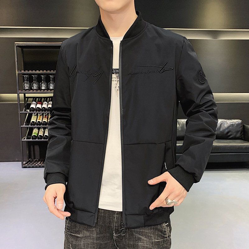 Men's Spring and Autumn Jacket Korean Edition Trendy Men's Baseball Jacket Spring New Men's Sports and Leisure Thin Jacket