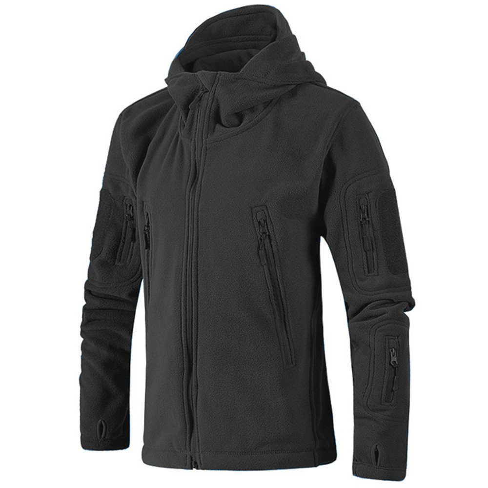 Men's Polar Fleece Outdoor Hoody Jacket Coat Sport Outdoor Tactical Combat Coat Hoodie jacket Custom Embroidery Logo