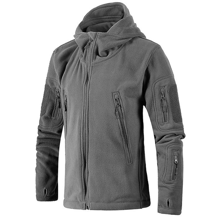 Men's Polar Fleece Outdoor Hoody Jacket Coat Sport Outdoor Tactical Combat Coat Hoodie jacket Custom Embroidery Logo