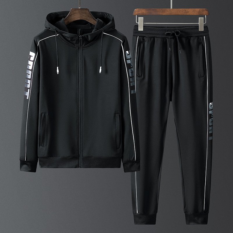 Sports wear mens training workout clothing fitness clothes running gym 2 piece hooded track suit sweatsuit men joggers suits set