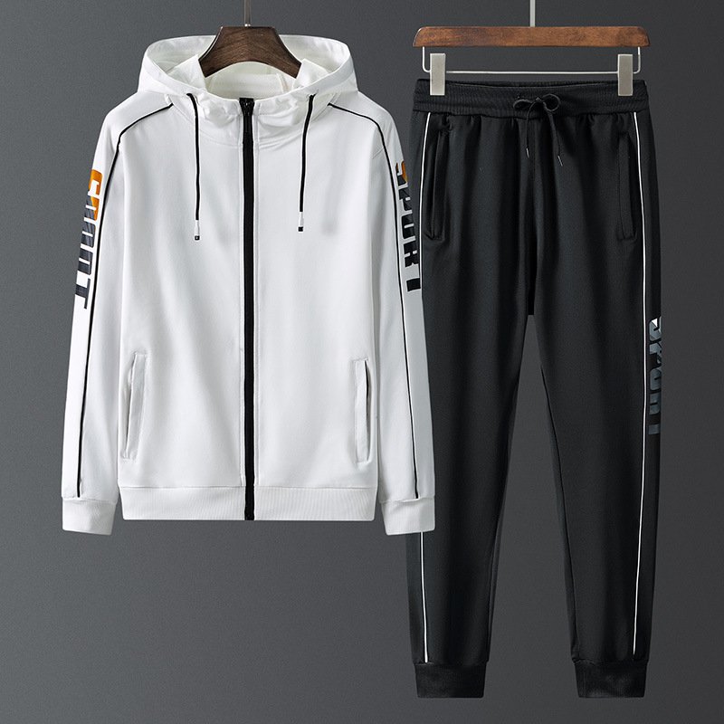 Sports wear mens training workout clothing fitness clothes running gym 2 piece hooded track suit sweatsuit men joggers suits set