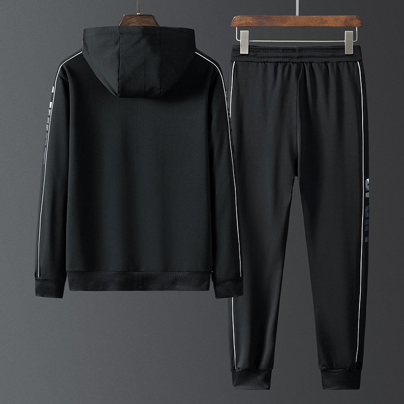 Sports wear mens training workout clothing fitness clothes running gym 2 piece hooded track suit sweatsuit men joggers suits set